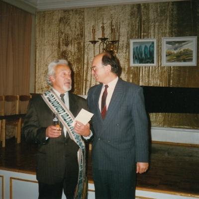 1996 m. jubiliejinėje vakaronėje su E. Gabniu