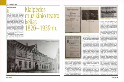 Klaipėdos muzikinio teatro kelias 1820–1939 m.