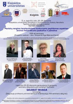 Klaipėdos universiteto Socialinių ir humanitarinių mokslų fakulteto Tęstinių studijų centras kviečia į TĘSTINIO PROJEKTO XXIII-ąjį seminaras