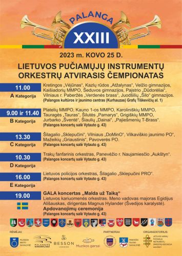 Palangoje – XXIII Lietuvos pučiamųjų instrumentų orkestrų čempionatas